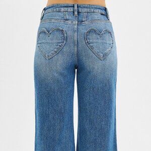 Women's Blue Heart Patch Jeans